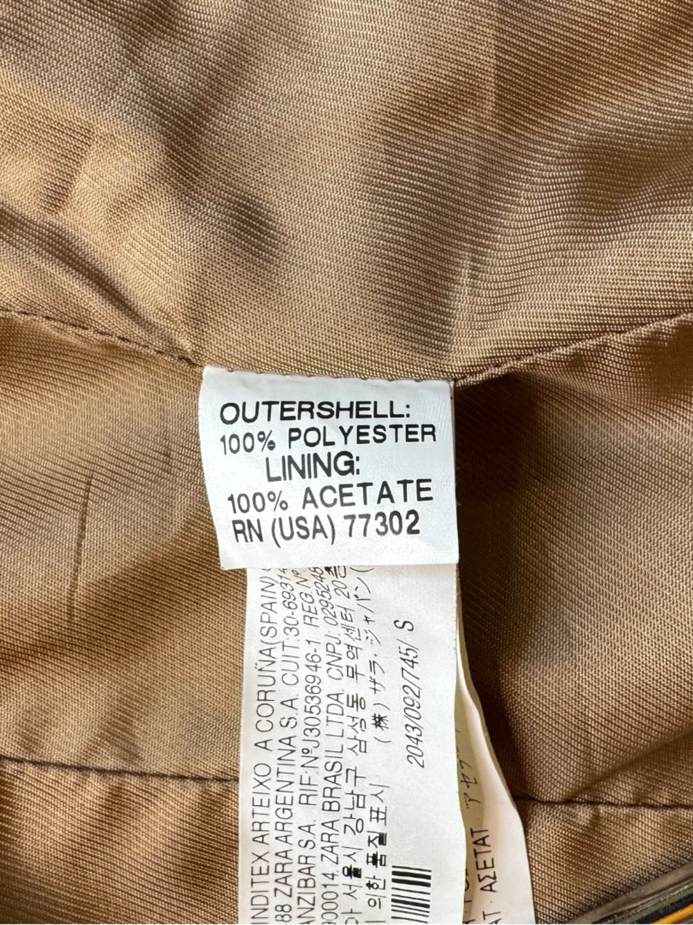 ZARA BASIC Brown Faux Suede Blazer Jacket Size Small - Picture 10 of 12